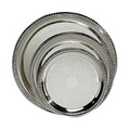 8" Silver Plated Round Tray W/ Gadroon Etched Edge